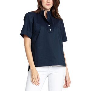 Hinson Wu Womens Aileen Linen Top, Blue